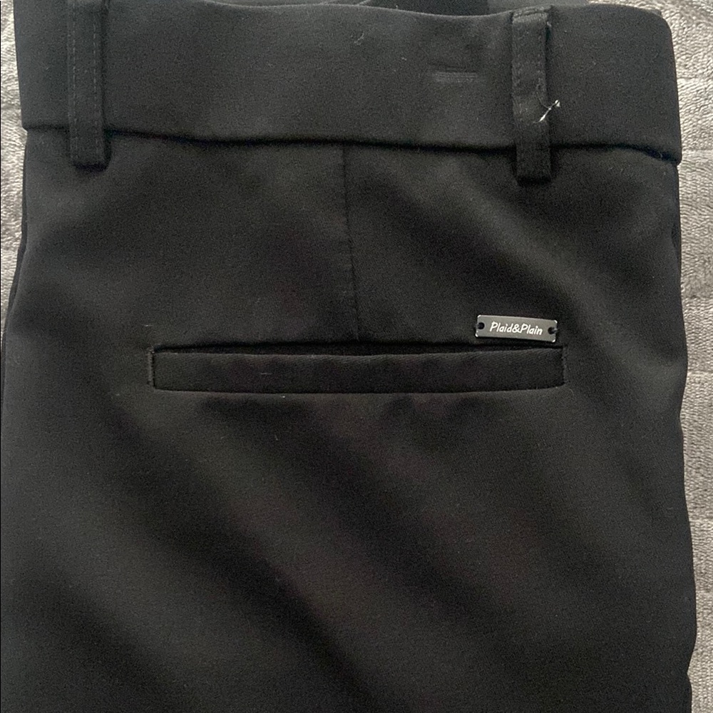 Black Skinny Dress Suit Pants Mens 29 W 30 L Wrinkle Resistant Material